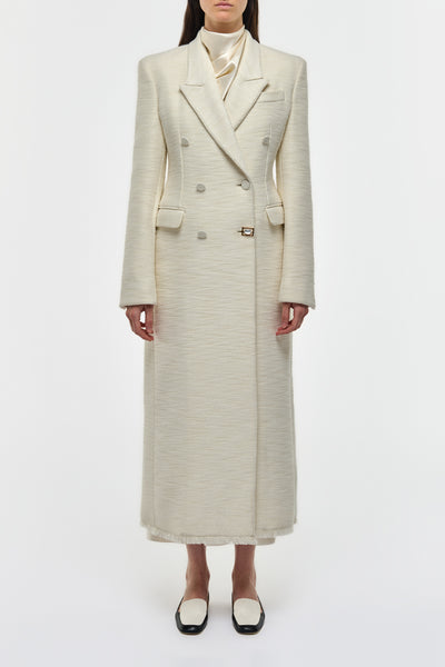 Julien Coat in Ivory Recycled Wool Silk Cashmere – Gabriela Hearst