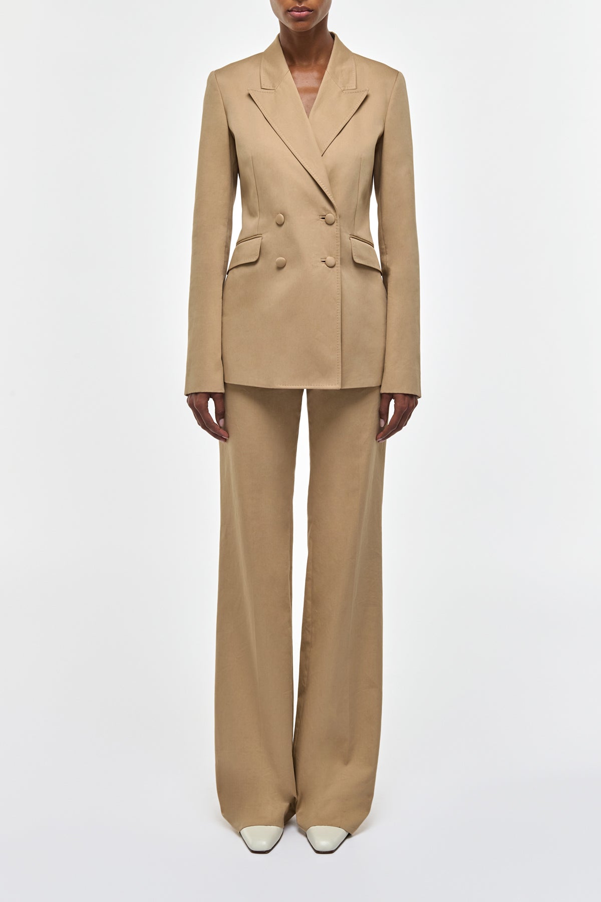 Angela Blazer in Camel Sea Island Cotton