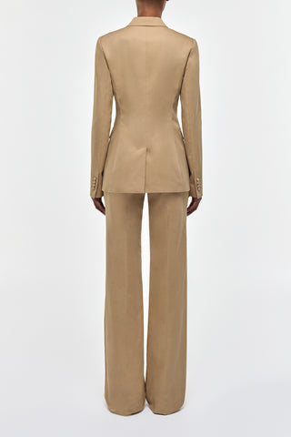 Camel Cotton Suit Set - Back View on Model | Gabriela Hearst