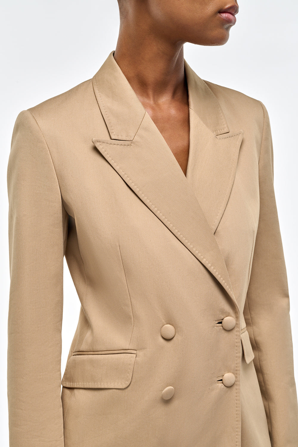 Angela Blazer in Camel Sea Island Cotton