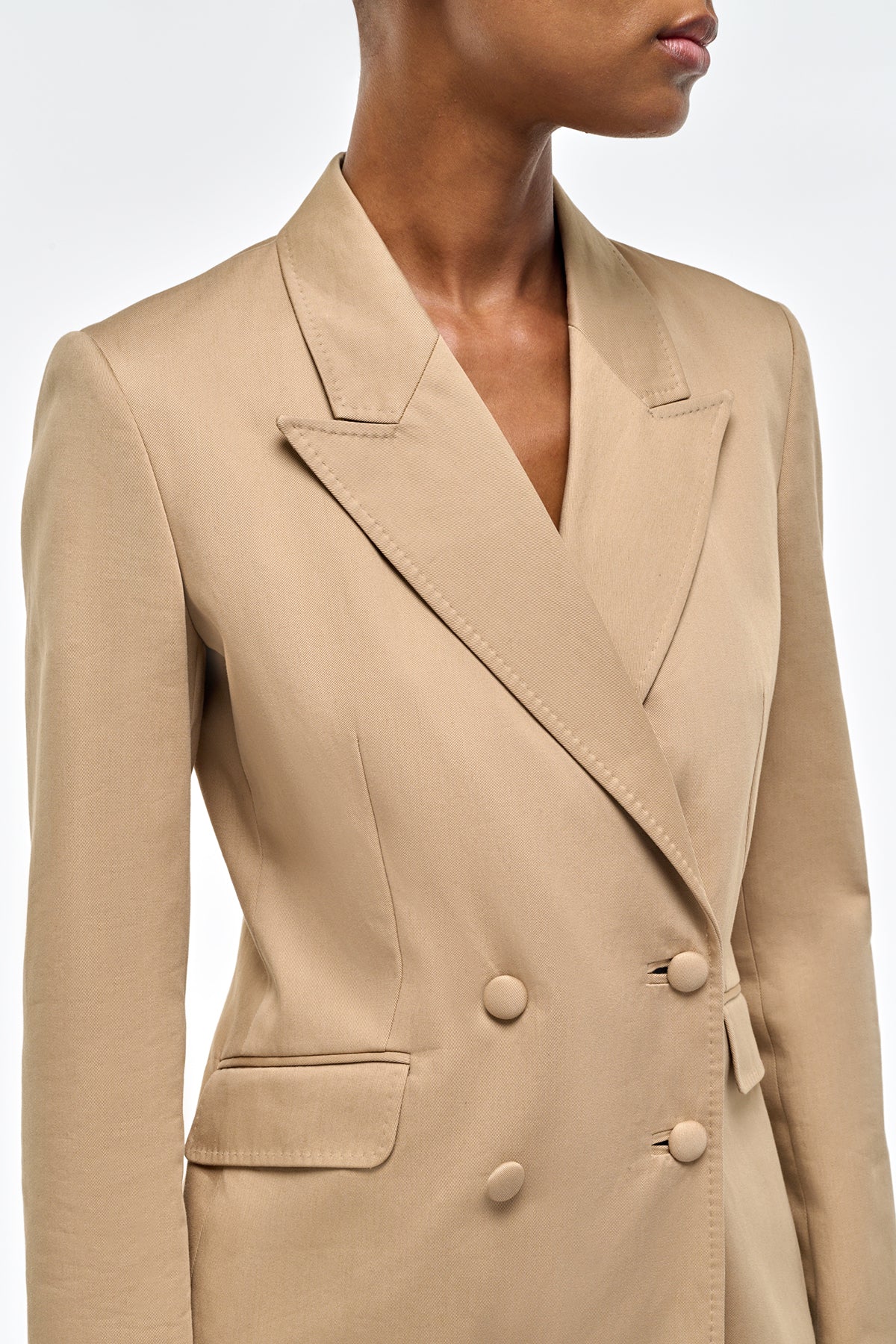 Angela Blazer in Camel Sea Island Cotton
