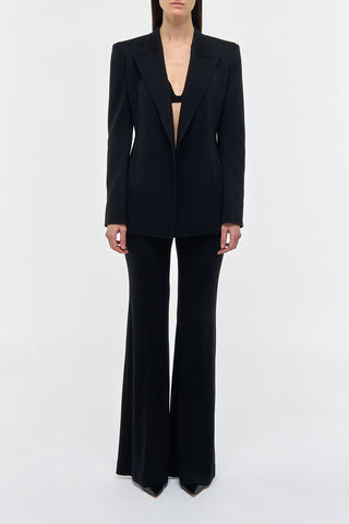 Black Cashmere Jersey Mairi Blazer - Full Body Front View | Gabriela Hearst