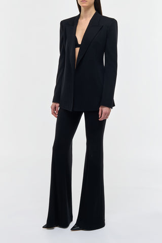 Black Cashmere Jersey Mairi Blazer - Side Profile View | Gabriela Hearst
