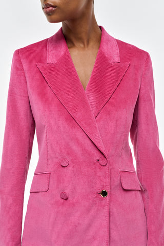 Fuchsia Corduroy Angela Blazer - Front Detail Close Up | Gabriela Hearst