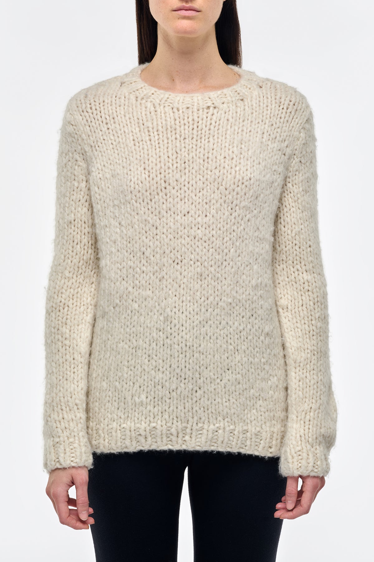 Lawrence Knit Sweater in Ivory Welfat Cashmere