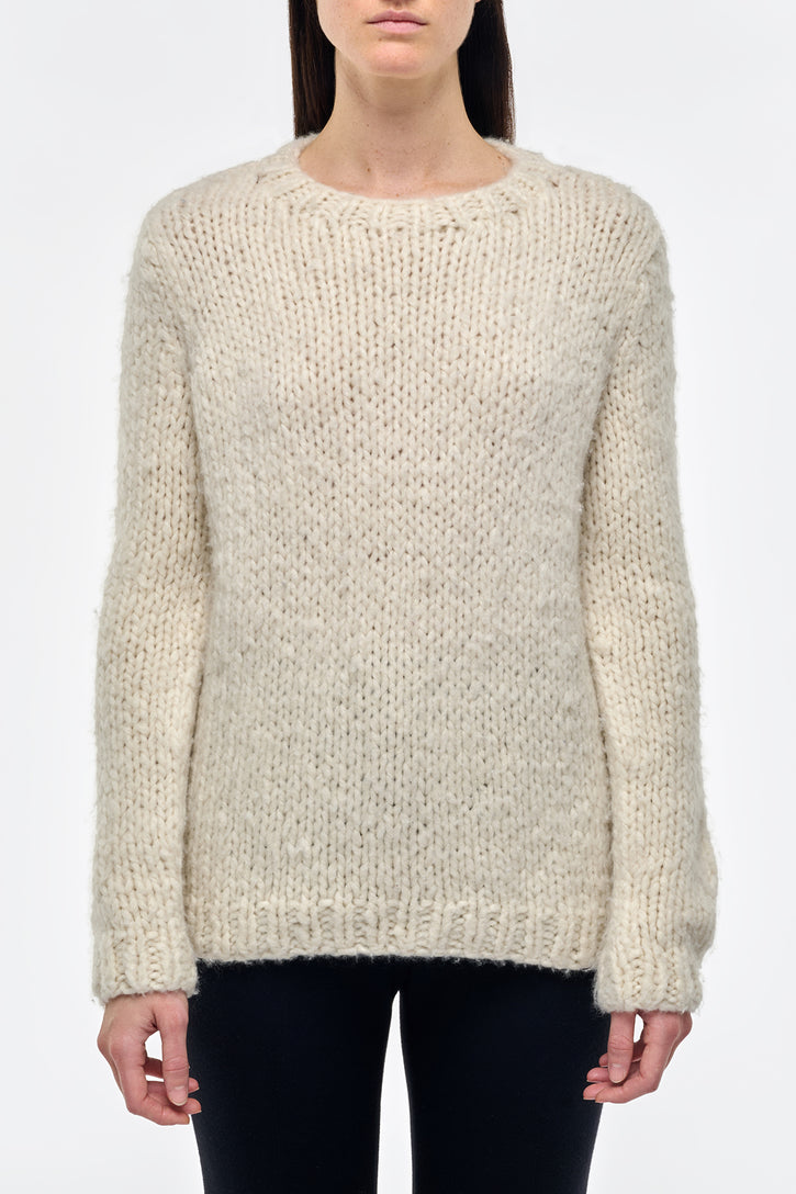 Lawrence Knit Sweater in Ivory Welfat Cashmere
