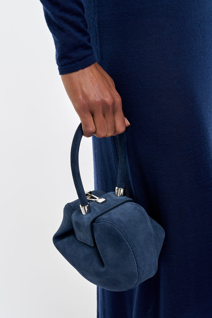 Demi Bag in Electric Navy Suede Corduroy