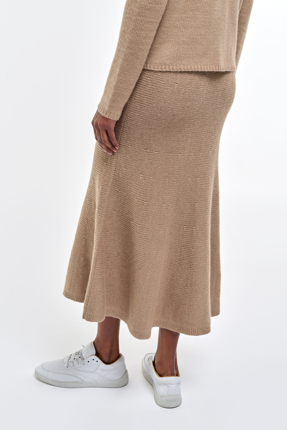 Manni Knit Maxi Skirt in Camel Cashmere