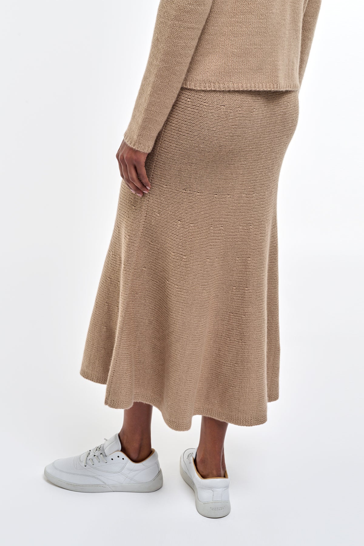 Manni Knit Maxi Skirt in Camel Cashmere