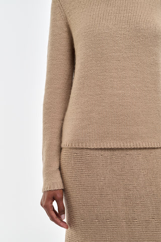 Camel Cashmere Knit Set - Close Up Fabric Texture Detail | Gabriela Hearst