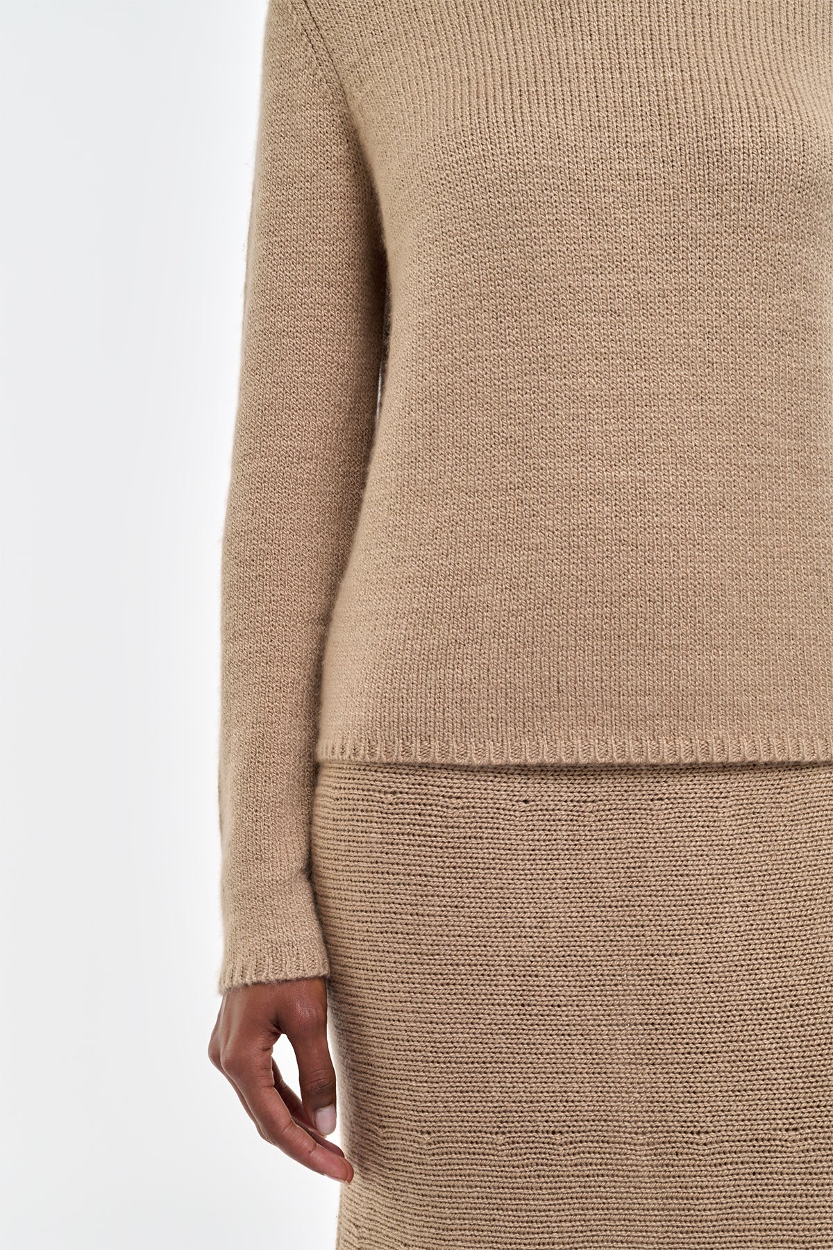 Titus Knit Sweater in Camel Cashmere