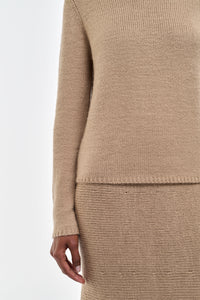 Titus Knit Sweater in Camel Cashmere