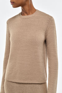 Titus Knit Sweater in Camel Cashmere