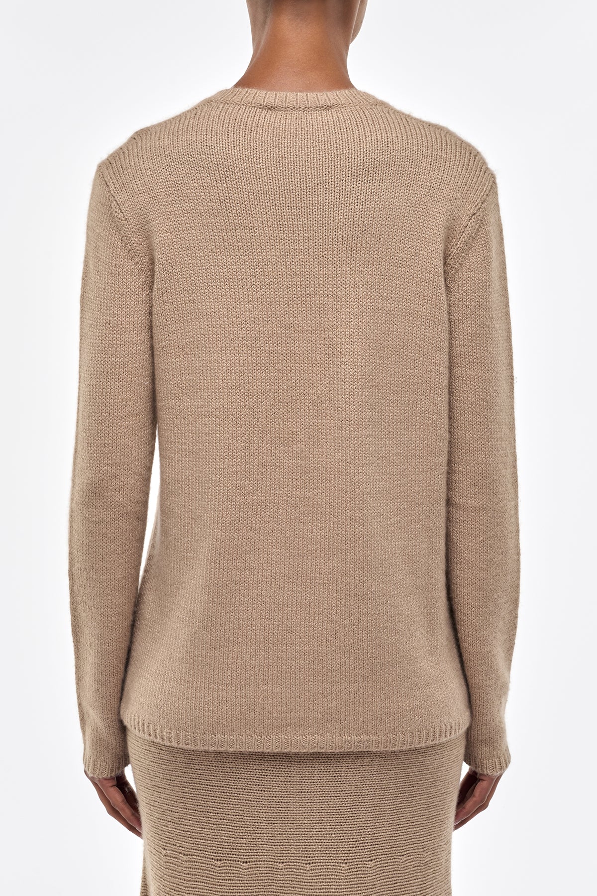 Vesper Knit V-Neck Sweater in Camel Cashmere