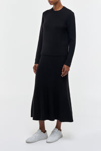 Manni Knit Maxi Skirt in Black Cashmere