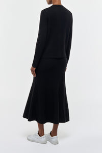 Manni Knit Maxi Skirt in Black Cashmere