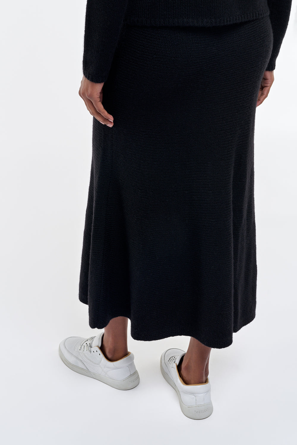 Manni Knit Maxi Skirt in Black Cashmere