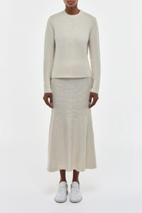 Manni Knit Maxi Skirt in Ivory Cashmere