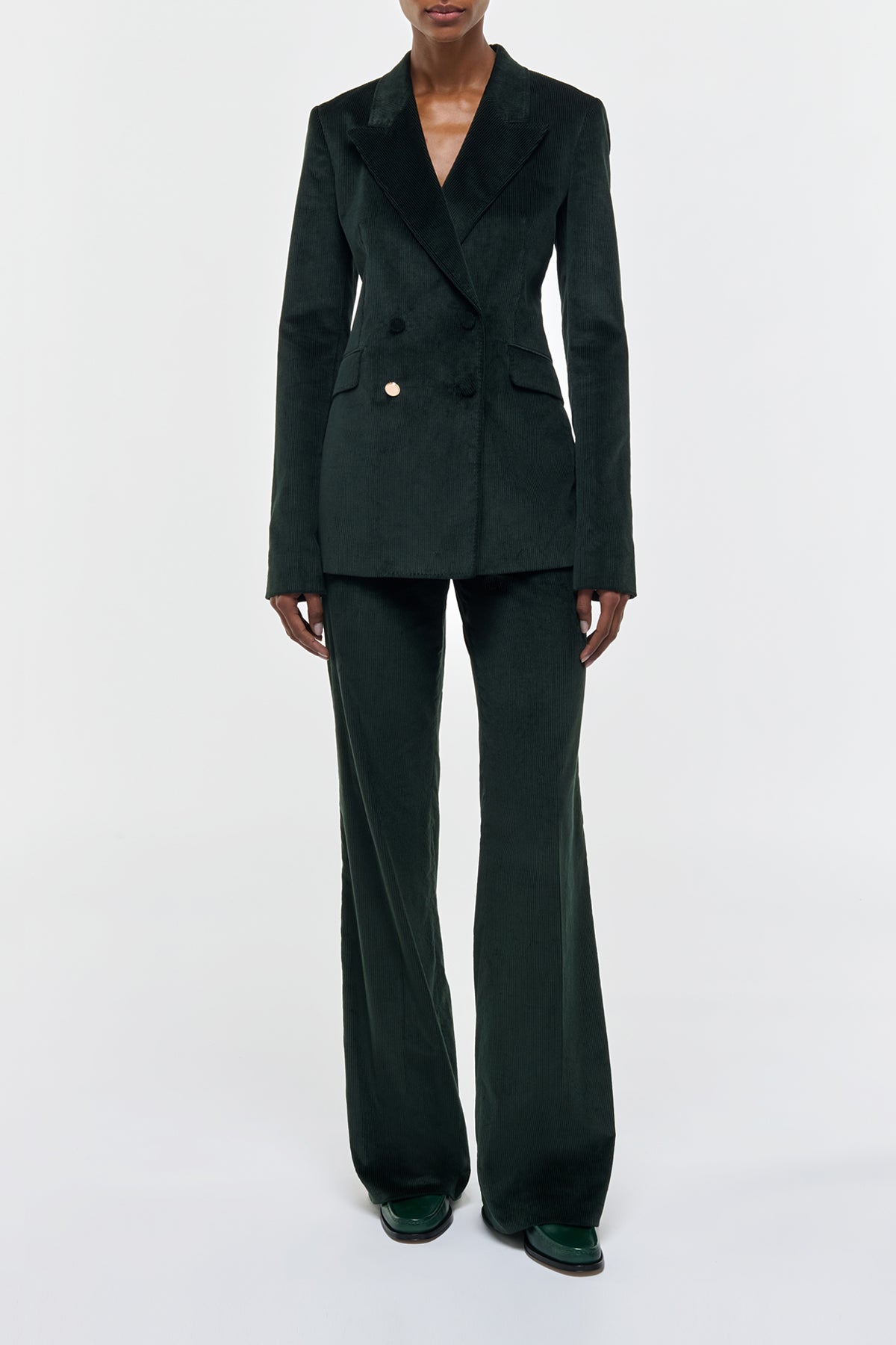 Angela Blazer in English Green Sea Island Cotton Corduroy