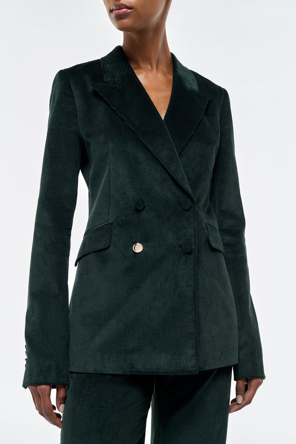 Angela Blazer in English Green Sea Island Cotton Corduroy