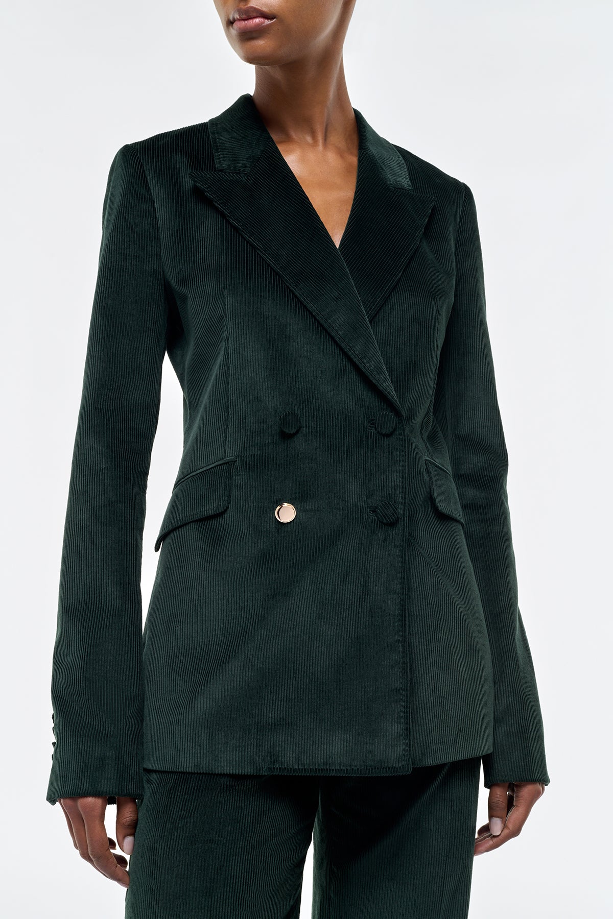 Angela Blazer in English Green Sea Island Cotton Corduroy