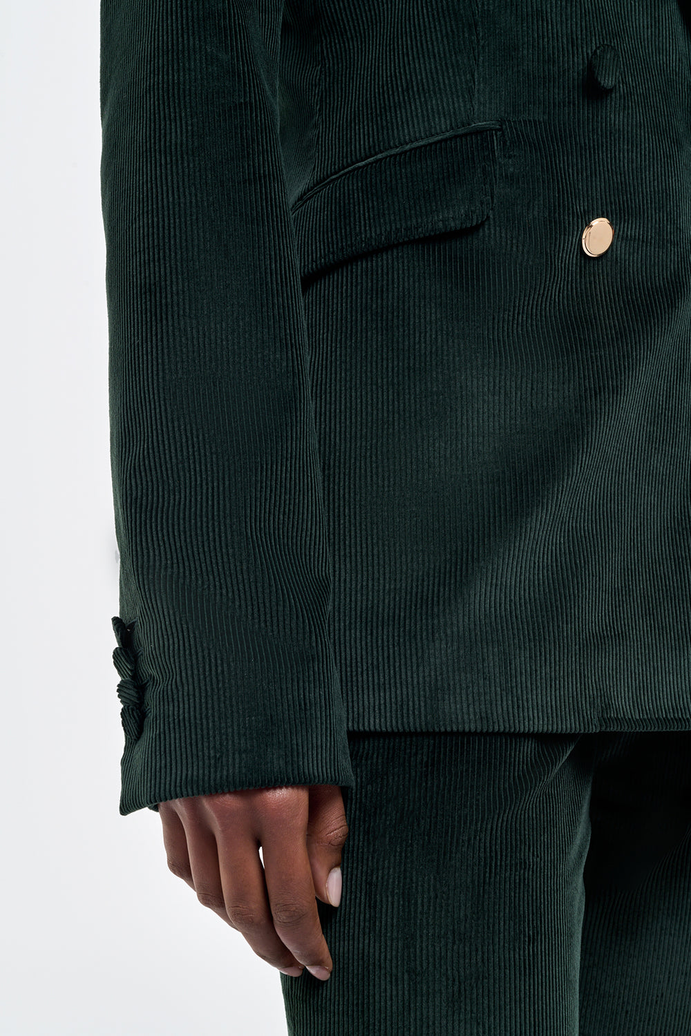 Angela Blazer in English Green Sea Island Cotton Corduroy