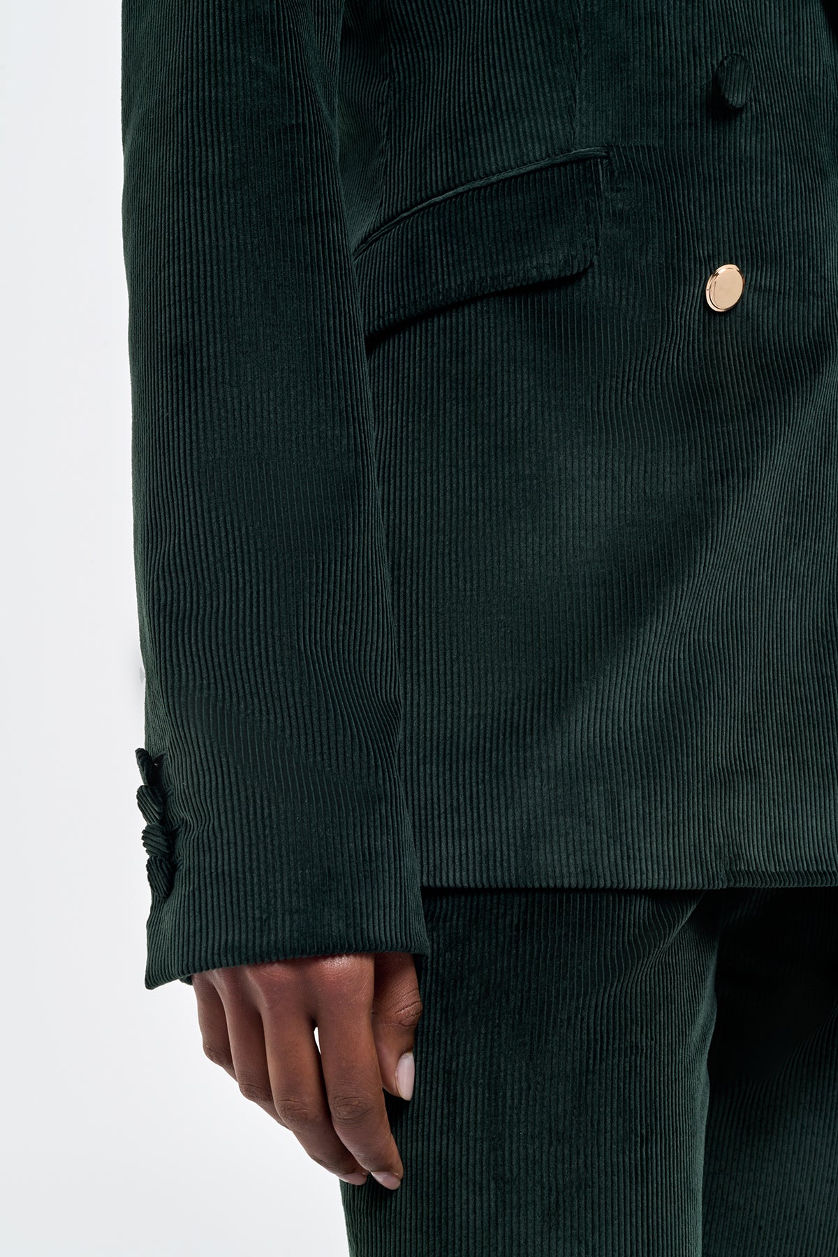 Angela Blazer in English Green Sea Island Cotton Corduroy