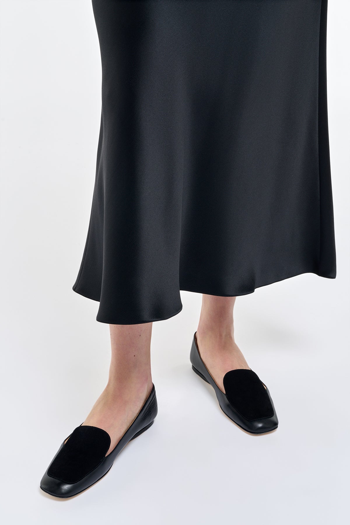 Frei Maxi Skirt in Black Silk