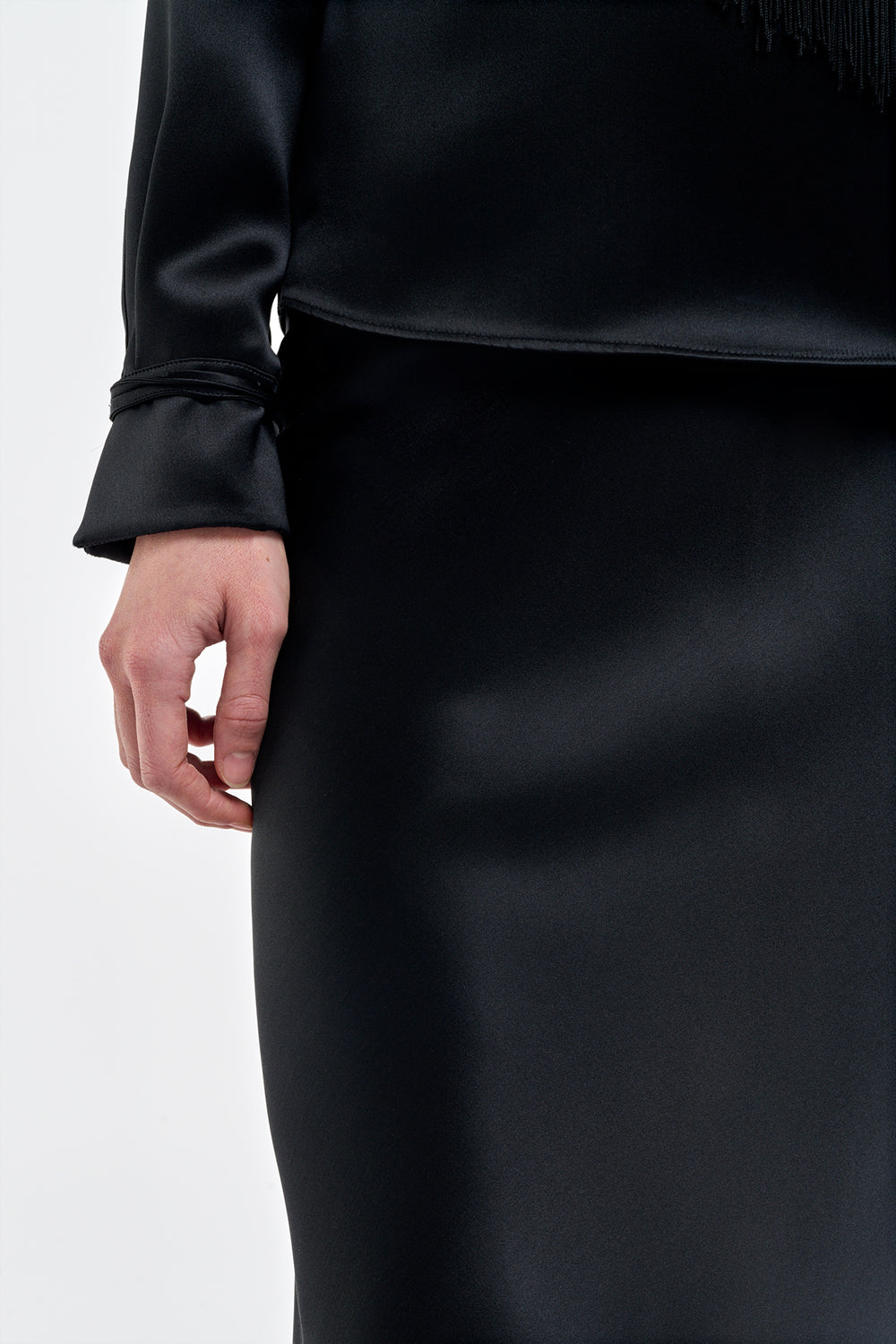 Frei Maxi Skirt in Black Silk