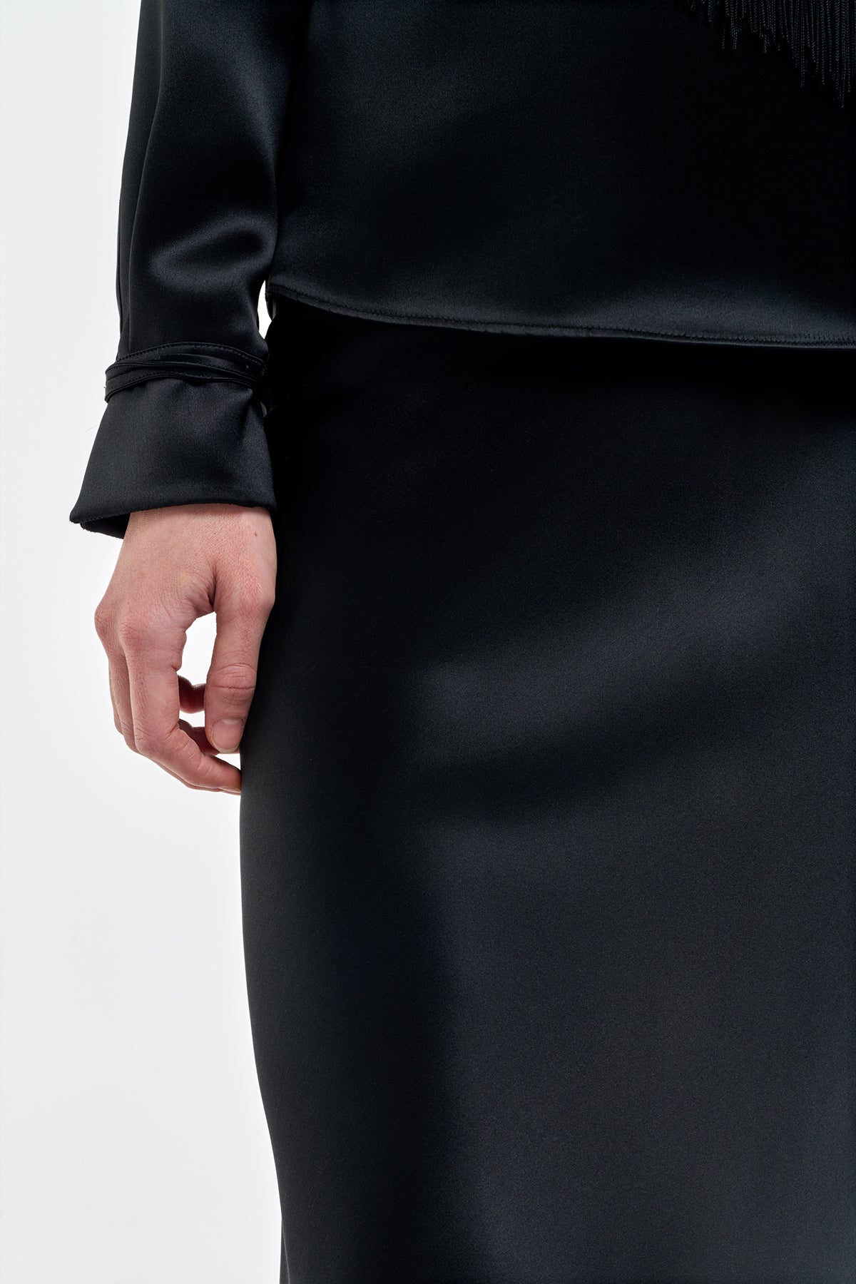 Frei Maxi Skirt in Black Silk