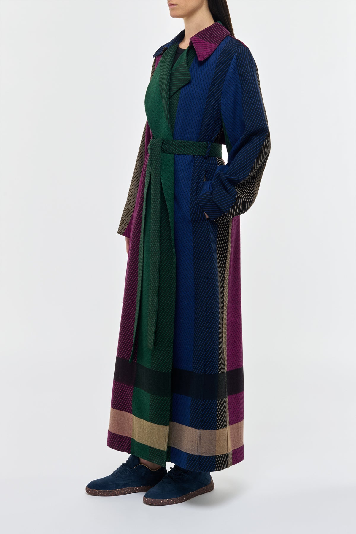 Lyra Trench Coat in Multi Cashmere