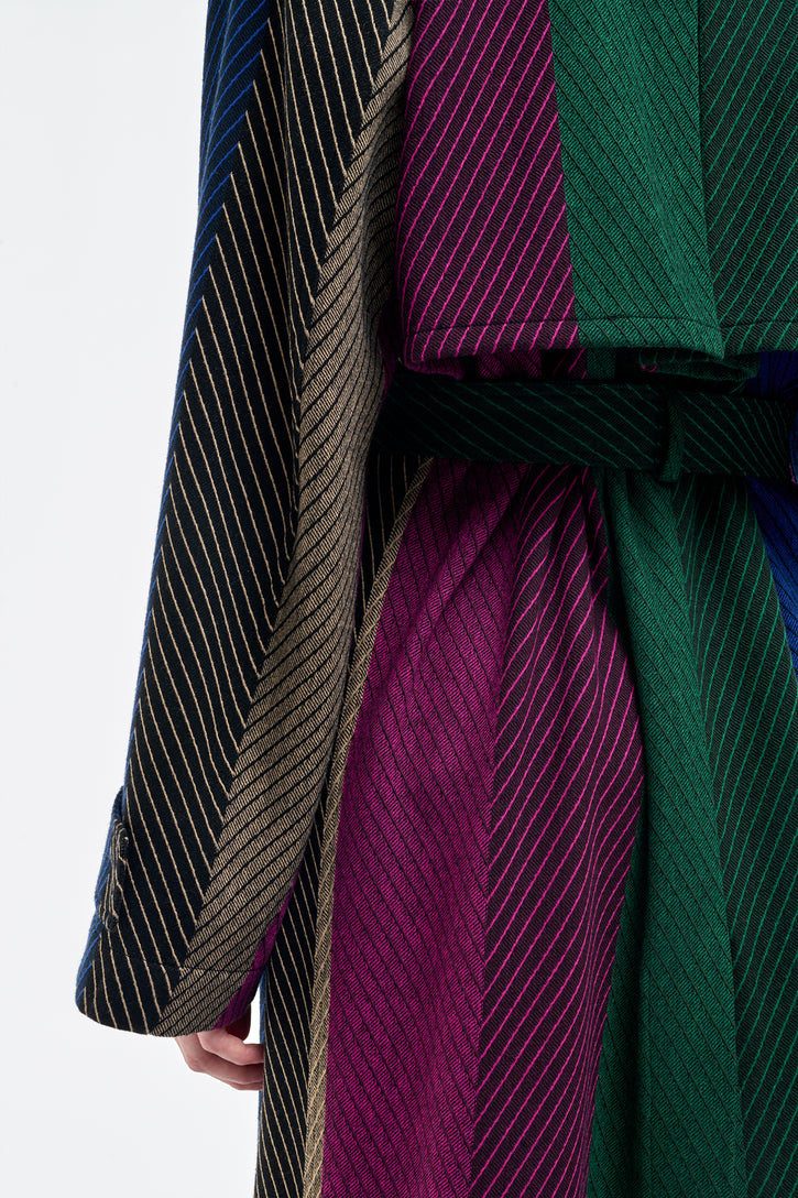 Lyra Trench Coat in Multi Cashmere