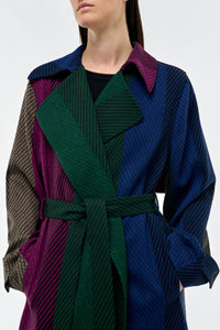 Lyra Trench Coat in Multi Cashmere