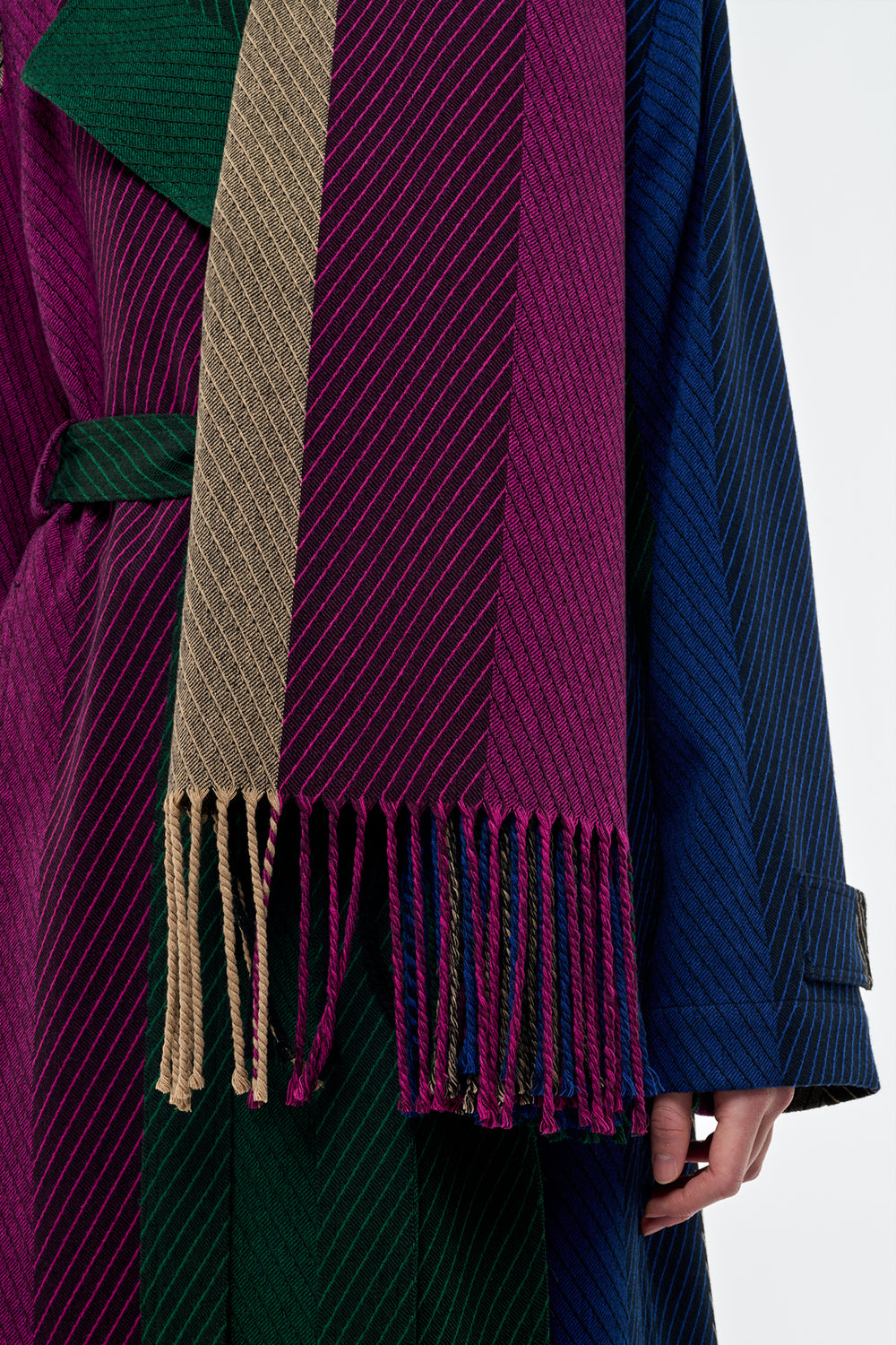 マルチバージンウールカシミアのハローチェック柄スカーフ