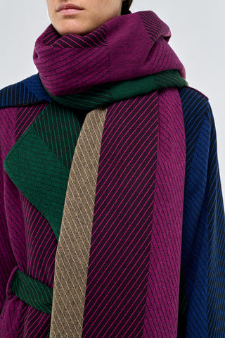 Multi Cashmere Halo Plaid Blanket - On Model Detail | Gabriela Hearst