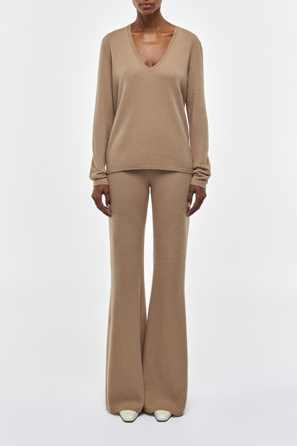 Kaulike Knit Pants in Camel Brushed Cashmere