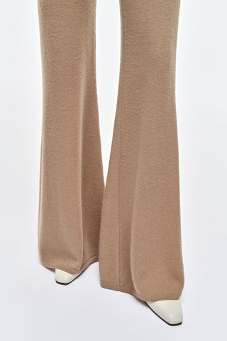 Camel Cashmere Kaulike Knit Pants - Ribbed Ankle Hem Detail | Gabriela Hearst