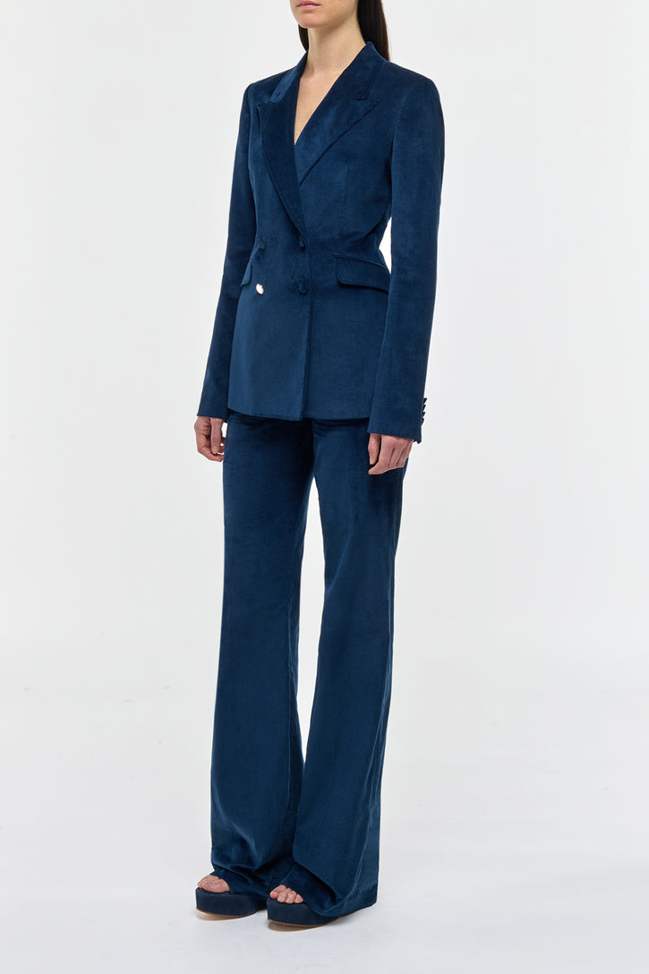 Angela Blazer in Electric Navy Sea Island Cotton Corduroy