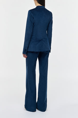Electric Navy Corduroy Angela Blazer Suit - Back View Full Look | Gabriela Hearst