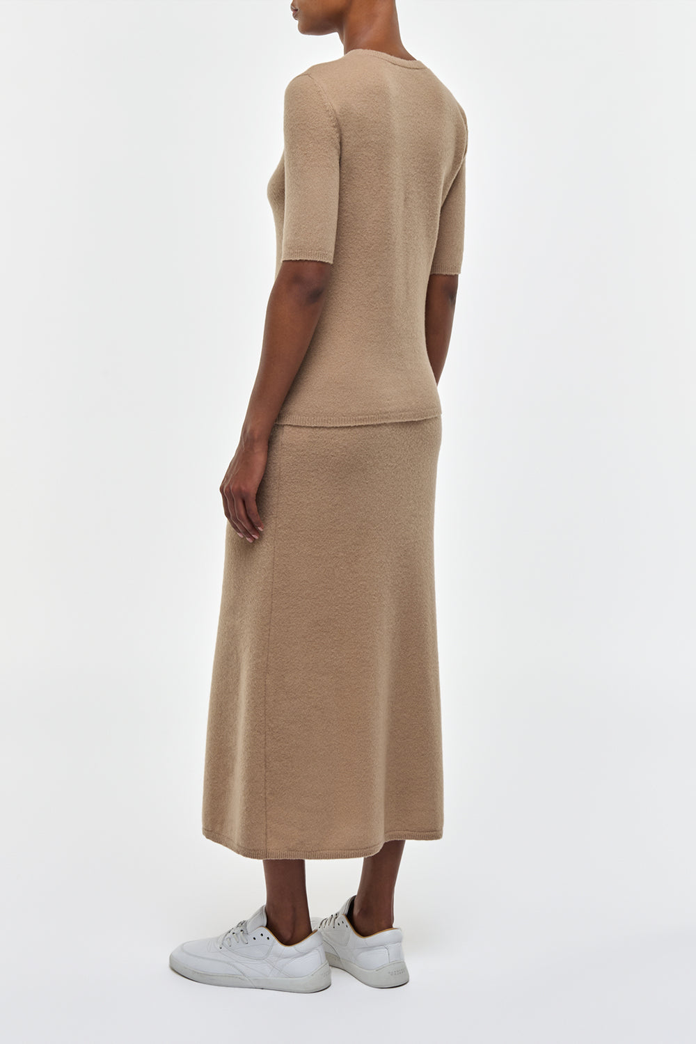 Xanthe Knit Top in Camel Brushed Cashmere