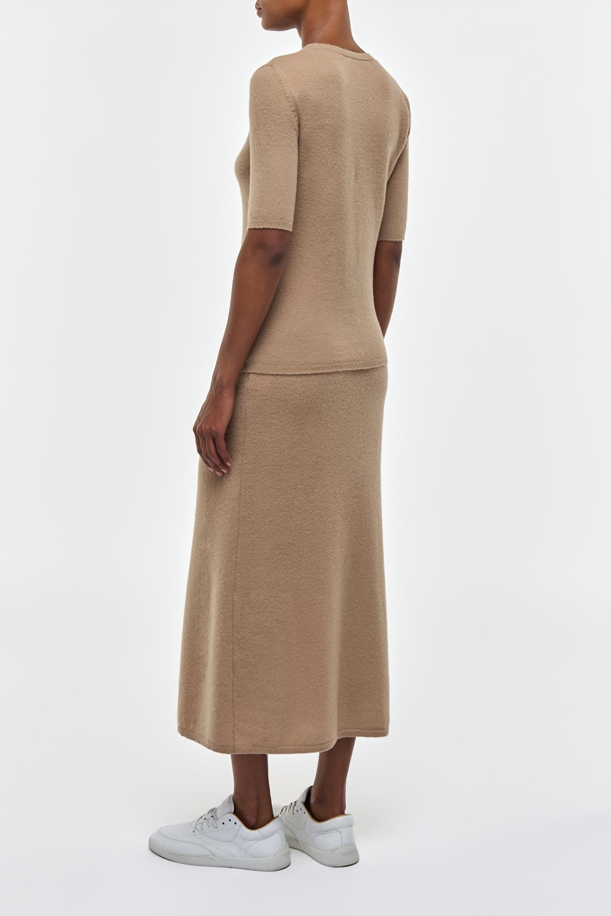 Xanthe Knit Top in Camel Brushed Cashmere