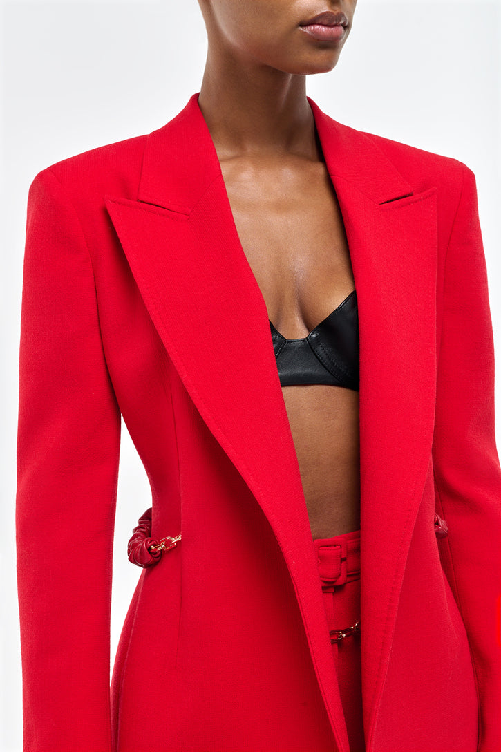 Epona Blazer in Scarlet Red Virgin Wool