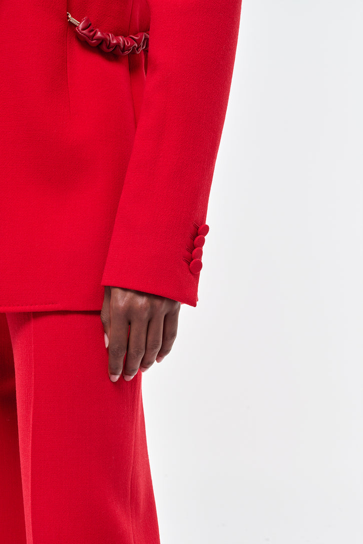 Epona Blazer in Scarlet Red Virgin Wool