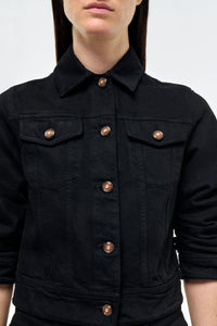 Adira Jacket in Black Recycled Cotton Denim