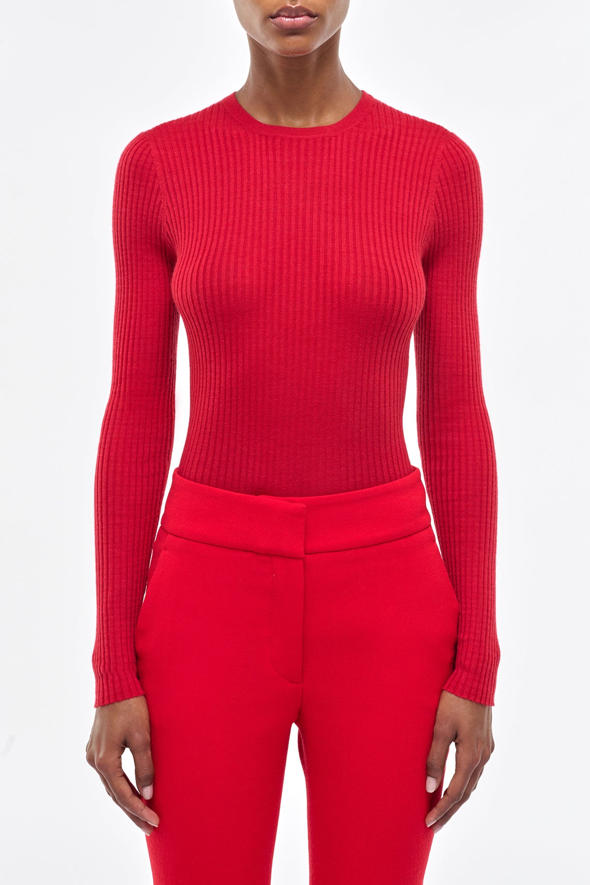 Browning Knit Sweater in Scarlet Red Cashmere Silk
