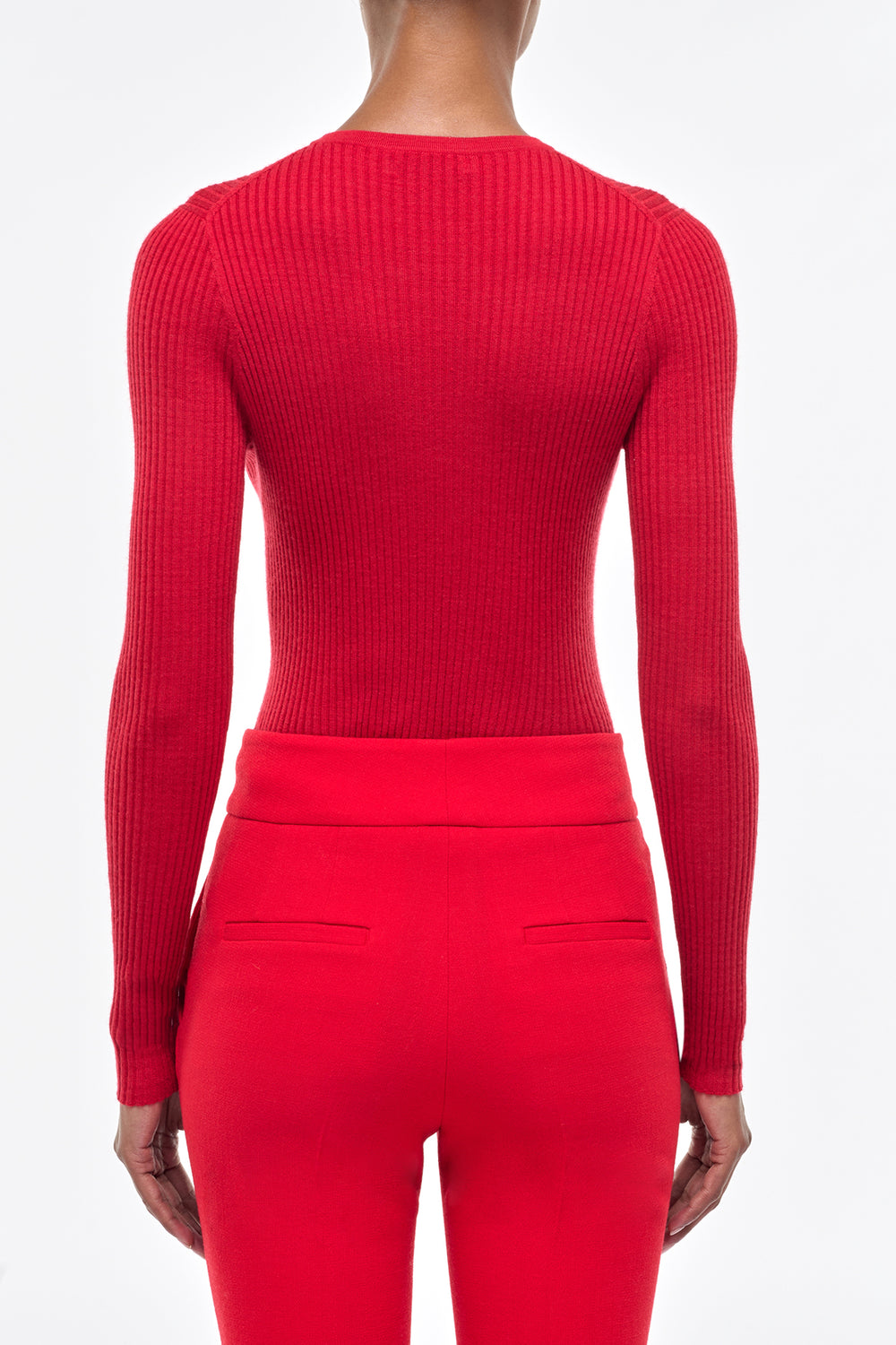 Browning Knit Sweater in Scarlet Red Cashmere Silk