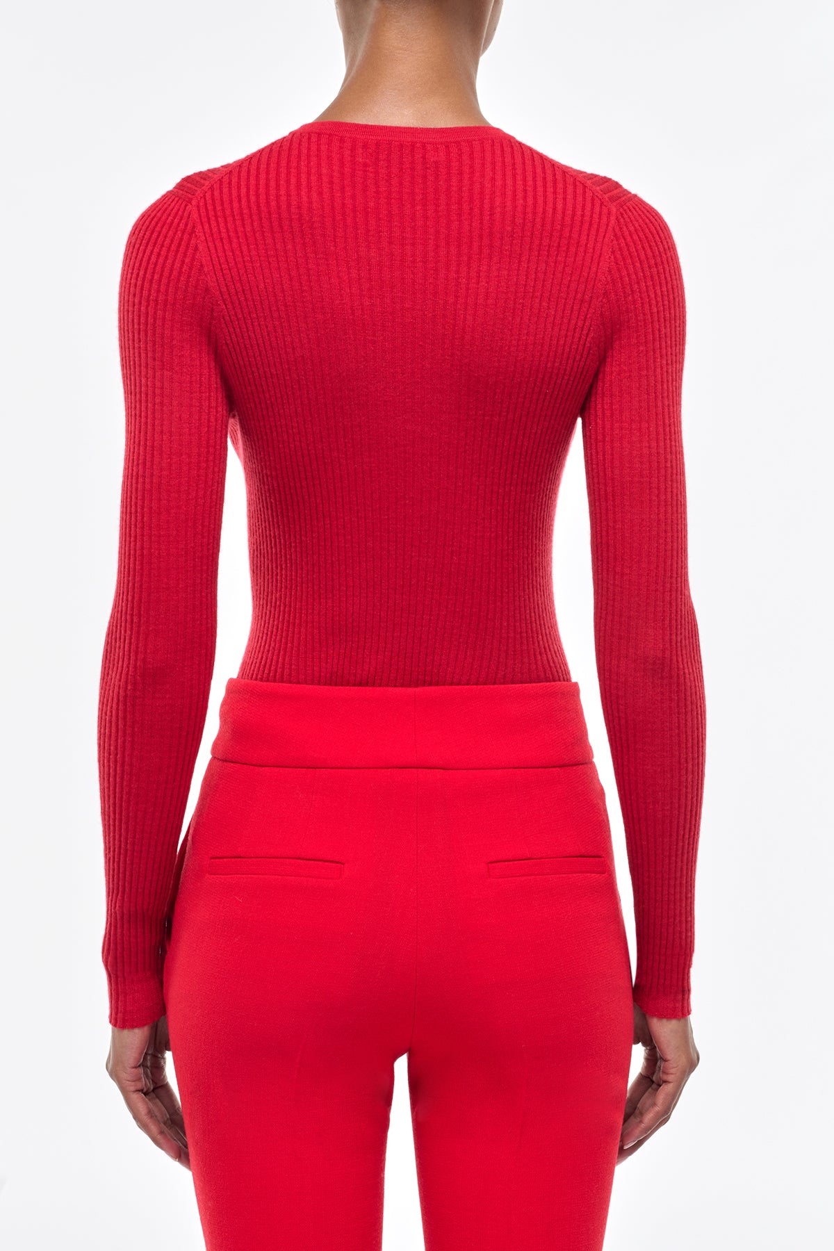 Browning Knit Sweater in Scarlet Red Cashmere Silk