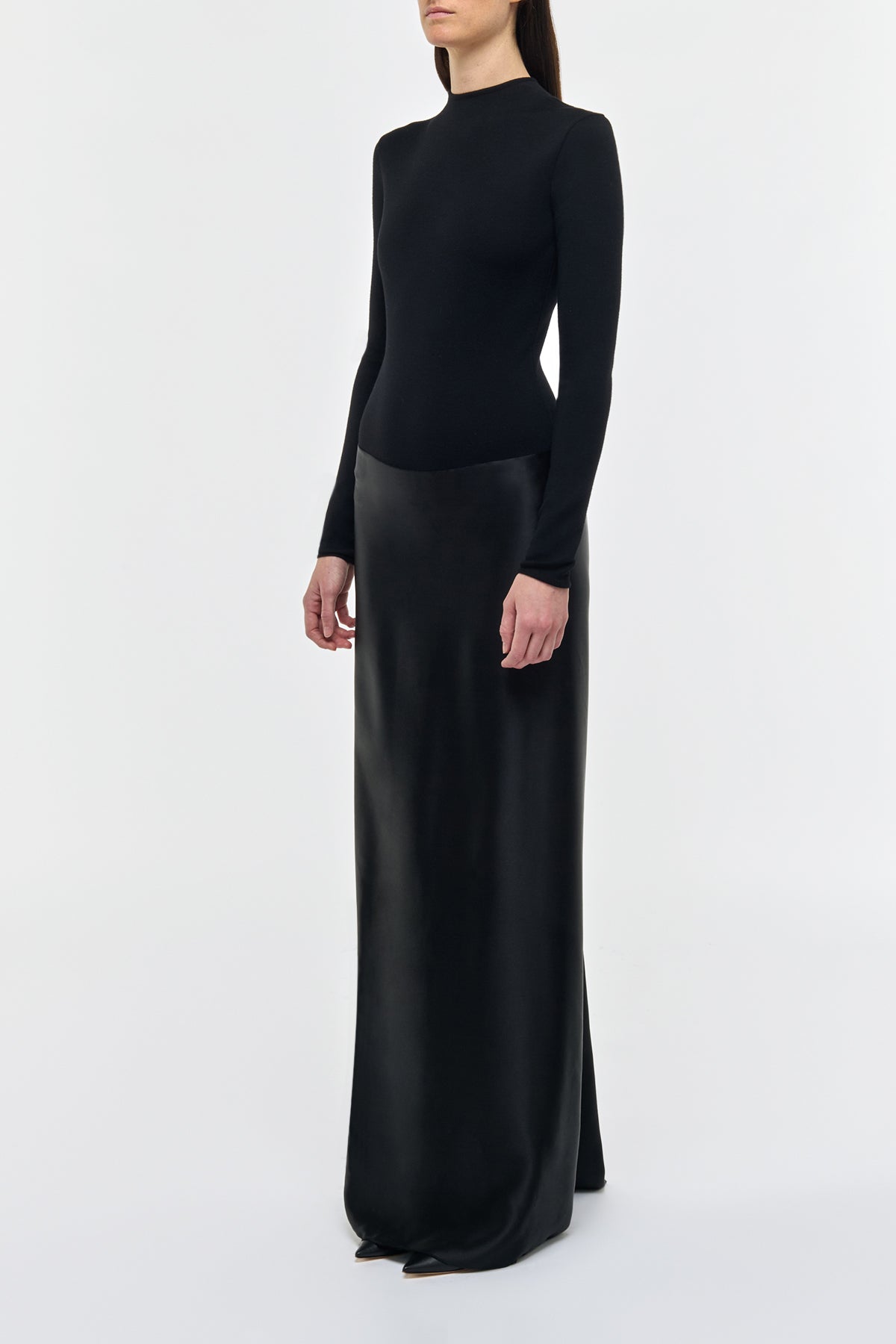 jessamie long sleeve dress Modest Long Sleeve Satin Mermaid Wedding Dress With Sweep Train, Diamond White / 10