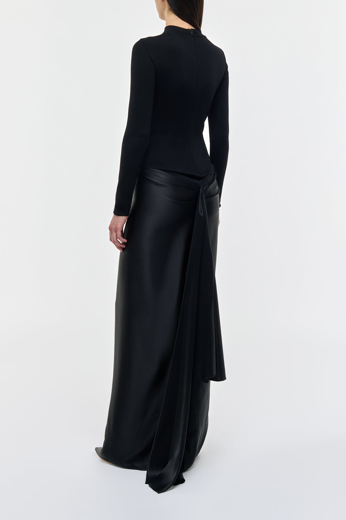black silk maxi dress Gabriela Hearst - Jessamy Maxi Dress in Black Silk Satin - Black - 42