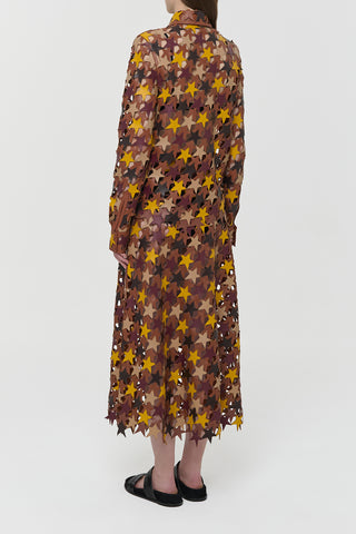 Multi Nappa Leather Star Shirt Dress - Back View | Gabriela Hearst